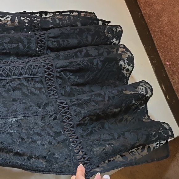 Free People Anastasia Lace Crochet Lined  Fairy Goth Emo Sleeveless Maxi Dress - Picture 9 of 16